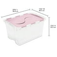 thumbnail image 2 of Sterilite 45 Liter Hinged Lid Storage Box, Pink, 2 of 5