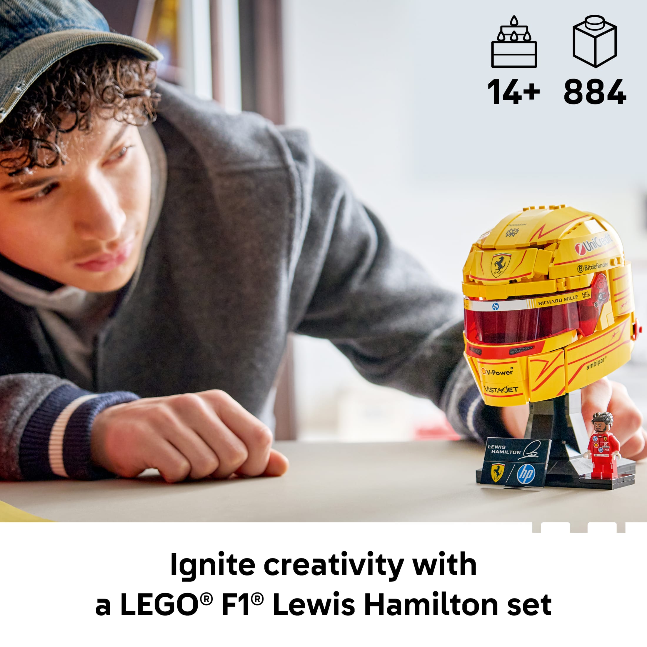 LEGO Editions Casco de Lewis Hamilton Scuderia Ferrari HP - Set de Construcción para Adolescentes, Mayores de 14 Años - Exhibición Coleccionable de F1 - Regalo de Cumpleaños - Decoración para Habitación u Oficina en Casa - 43022 3