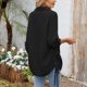 thumbnail image 4 of Camisas para adolescentes,Blusa informal de talla grande con cuello en V y manga larga, corte holgado, 100 % poliéster, ligera para usar en casa, sopatenor, 4 of 7