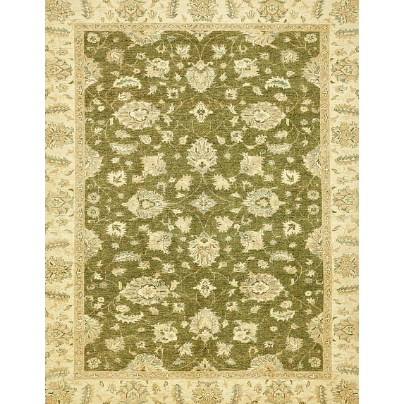 Ahgly Company Indoor Rectangle Abstract Mustard Yellow Oriental Area Rugs, 2' x 5'
