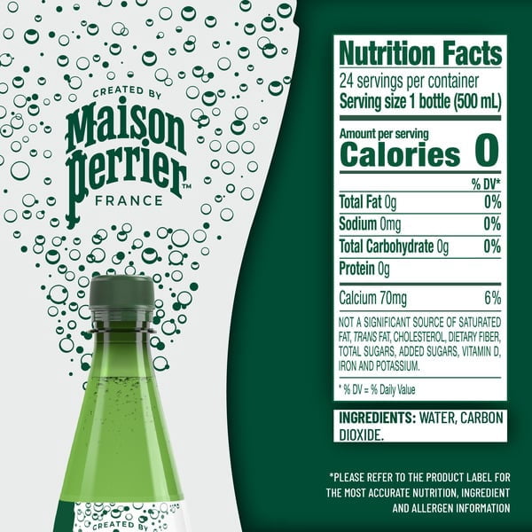 Maison Perrier Ultimate Sparkling Water – 16.9 fl oz Bottles (Pack of 24) – Unflavored, Zero Calories, Bottled in France