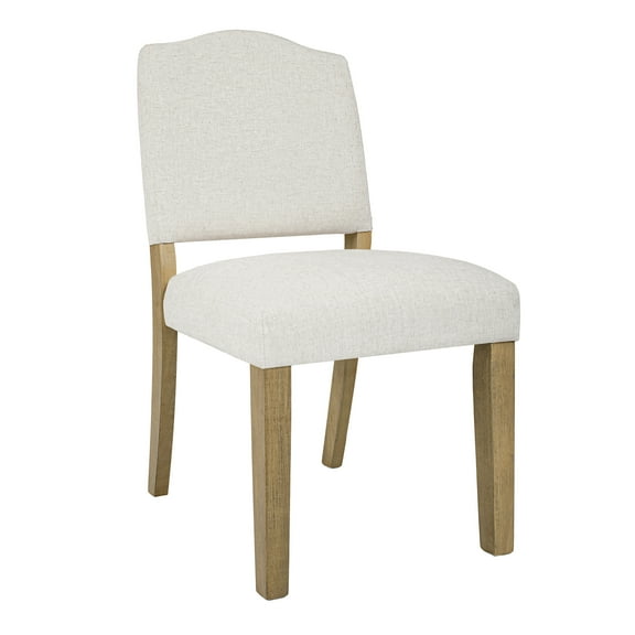 HomePop Open Back Upholstered Dining Chair, Cream
