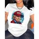 thumbnail image 1 of Camiseta deportiva cómoda con estampado de retrato divertido, cuello redondo y manga corta, ropa deportiva para mujer, camisetas de ocio, 1 of 6