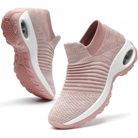 

HKR Women s Walking Shoes Arch Support Knit Upper Non Slip Shoes Breathable Lightweight for Plantar Fasciitis