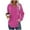 Hot Pink, variant on Womens Dot Print Sweatshirt Hooded Drawstring Button Up Henley Hoodies with Curved Hem Color Block Lightweight Top Purple S