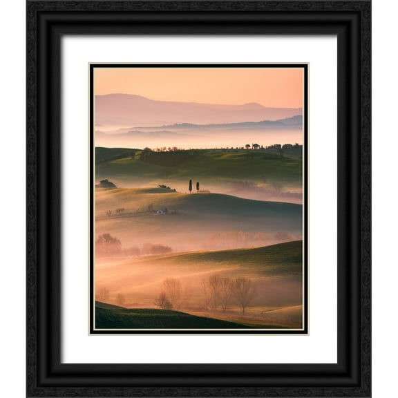 Gastager, Daniel 12x14 Black Ornate Wood Framed with Double Matting Museum Art Print Titled - Romantic Tuscany