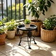 thumbnail image 2 of Bxaolu 1Pack Metal Plant Stands for Flower Pot, Heavy Duty Black Iron Potted Stand Holder, Indoor Outdoor Rustproof Metal Planter Container Round Supports Display Rack for Home Garden Decor, 2 of 6