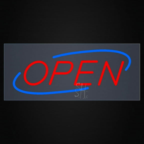 Open Clear Backing LED Neon Sign 10 x 24 - inches, Clear Edge Cut Acrylic Backing, with Dimmer - Bright and Premium built indoor LED Neon Sign for storefront.