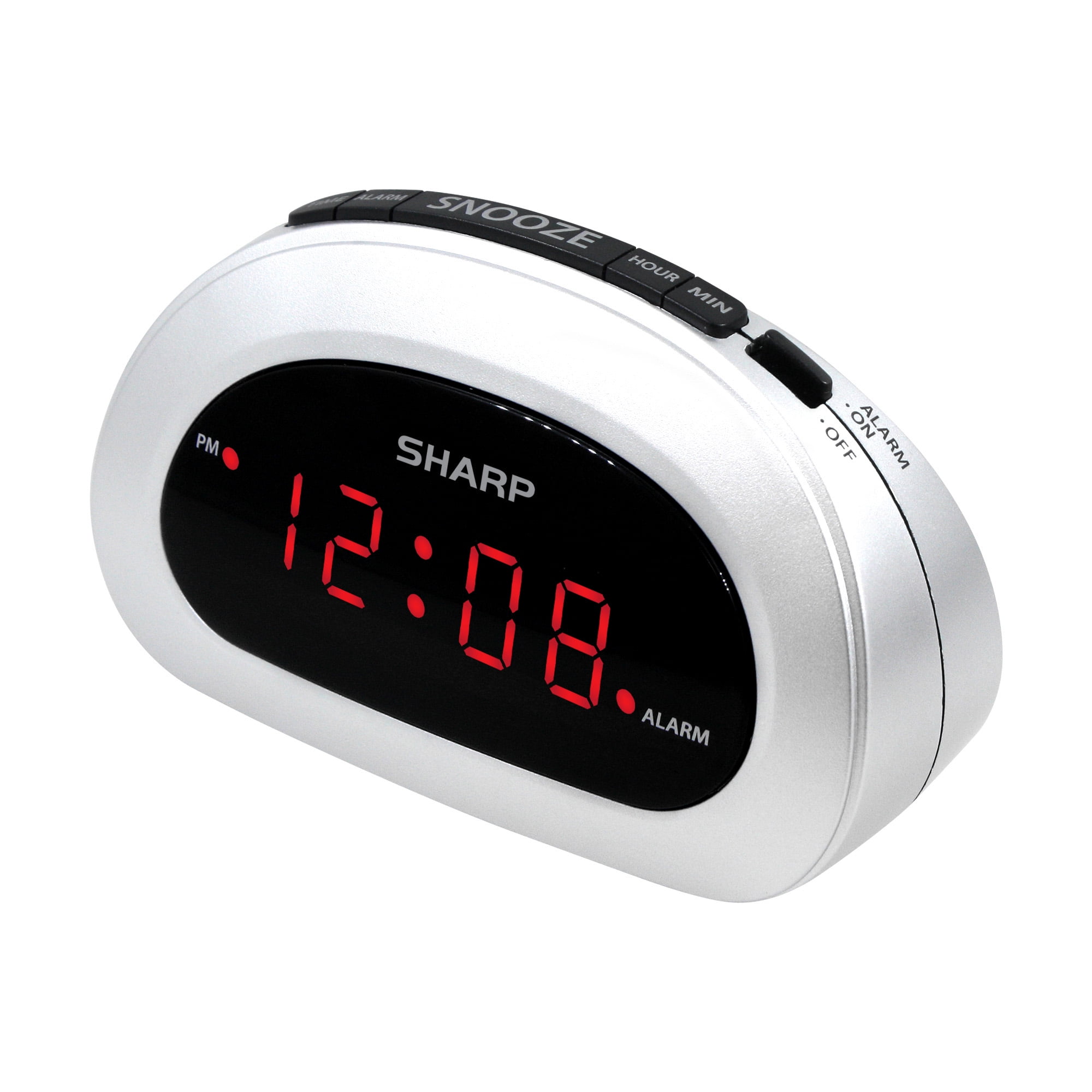 (3 pack) SHARP Digital Alarm Clock, Cloud White, Easy to Set Controls, Red LED Display