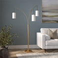 thumbnail image 4 of Henn&Hart 19" Brass Finish Metal/Fabric Floor Lamp, 4 of 10