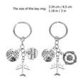 thumbnail image 3 of FRCOLOR Keyring Pendant 2pcs Zinc Alloy Creative Keyrings Pendant Graduation Compass World Map Key Rings,3.35"X1.18"X0.08", 3 of 5