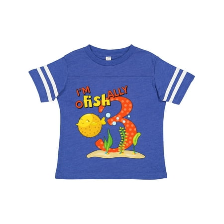 

Inktastic I m O-Fish-Ally Three- Cute Puffer Fish Third Birthday Gift Toddler Boy or Toddler Girl T-Shirt