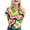 Green, variant on Shirts for Women Rainbow Print Round Neck Loose Fit Short Sleeve T-Shirt Tops