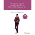 thumbnail image 2 of MeMoi Women's Velour Luxe Frosted Trim Ultra-Soft Pajama Set - Womens - Female, Medium, Burgundy, 2 of 7