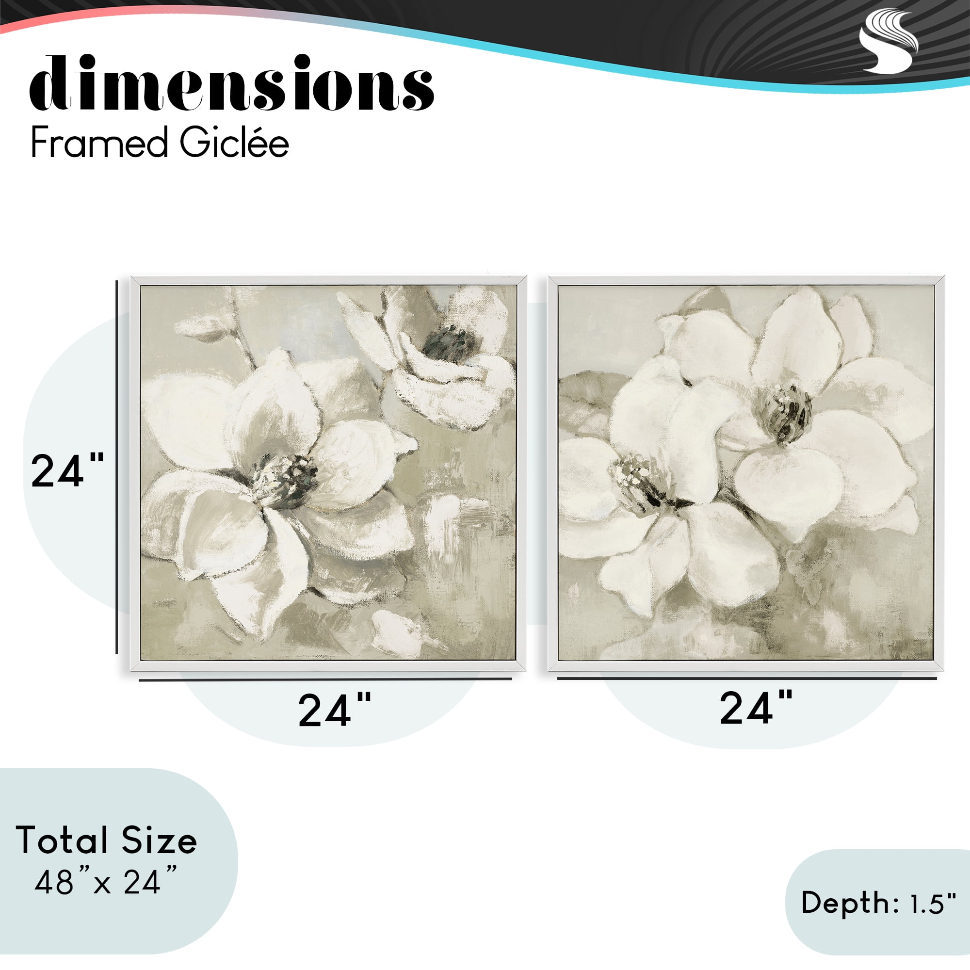 Stupell Industries Beige Magnolias after Rain 2 Piece White Framed Giclee Art Set, design by Lanie Loreth