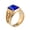 Gold-Blue, variant on Chunky Plated Gold Signet Ring for Men Stainless Steel Vintage Royal Statement with Side Crest Engraving Retro Heavy Biker Plated Gold-Green Size 10