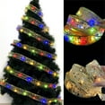 thumbnail image 4 of A Christmas Led Ribbon Lights 2M 2Pcs Double Sided Gold Foil Pattern Battery Operated For Tree Gift Decor, 4 of 7