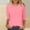 Pink, variant on TAGOLD Summer Casual Tops,Plus Size T-shirt Blouse for Womens, Fashion Women's Casual Print Round Neck 3/4 Sleeve T-shirt Blouse