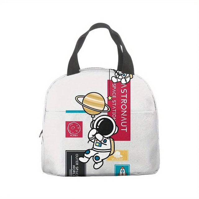 1pc Astronauts Lunch Bag Handle Insulation Cooler Bag For Women Lunch Box Picnic Travel Food Storage Breakfast Thermal Bag