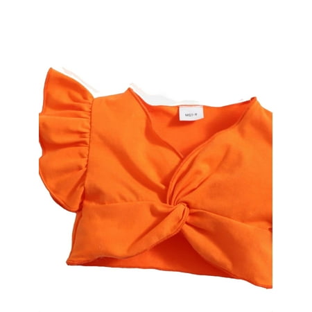 

Boho Orange Print V neck Sleeveless Multicolor Baby Sets (Baby s)