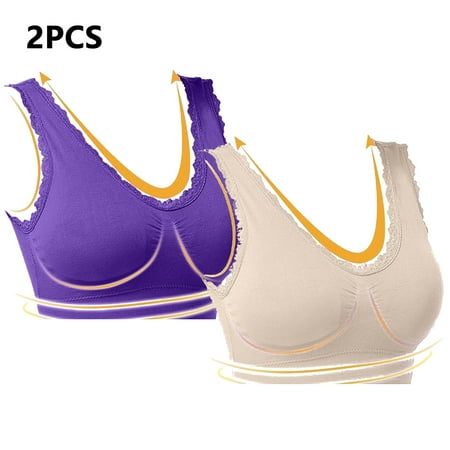 Lisbinx Bras for Women Full Coverage Woman s Lace Splicing Glossy Comfortable Breathable Bra Underwear No Rims Todays Clearance Deals Prime
