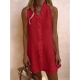 thumbnail image 5 of Women Sleeveless Tank Dress Casual Mini Dresses Sundress Red L, 5 of 7