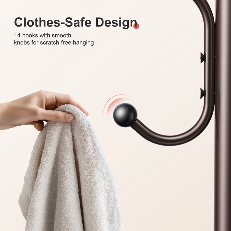 Freestanding Metal Coat Rack with 14 Hooks photo 3