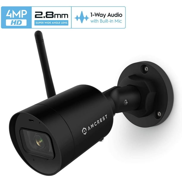 Amcrest Smarthome 4mp Outdoor Wifi Camera Bullet 4mp Outdoor Security Camera 98ft Night Vision Built In Mic 101 Fov 2 8mm Lens Microsd Storage Ash42 B Black Walmart Com Walmart Com
