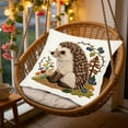 thumbnail image 2 of PLPPYFS Hedgehog Embroidery Decorative Pillow Protectors with Zipper Plush Throw Pillow Cover Farmhouse Lumbar Pillows Cover Outdoor Cushion Case for Couch Sofa Bed Living Room Home Decor 18"x18", 2 of 6