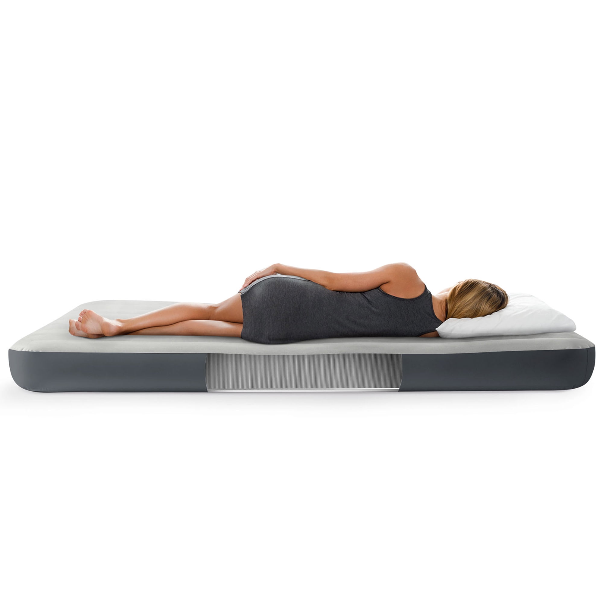 Intex: Dura-Beam Airbed - Queen, Grey - 10" Single-High Inflatable Mattress, Fiber-Tech Construction, Velvety Sleep Surface, 80x60", 2 Person, 64103FL