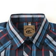 thumbnail image 3 of Coevals Club Men's Western Shirt Cowboy Plaid Country Pearl Snap Button Short Sleeve Two Pockets Work Shirts 31 Black Blue Medium, 3 of 7