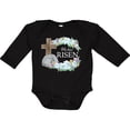 thumbnail image 3 of Inktastic Easter He Has Risen with Cross and Flowers Boys or Girls Long Sleeve Baby Bodysuit, 3 of 5