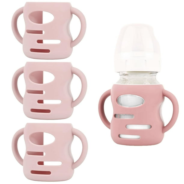 Mangas de silicona para biberón Frezonika 5 oz rosa, paquete de 3