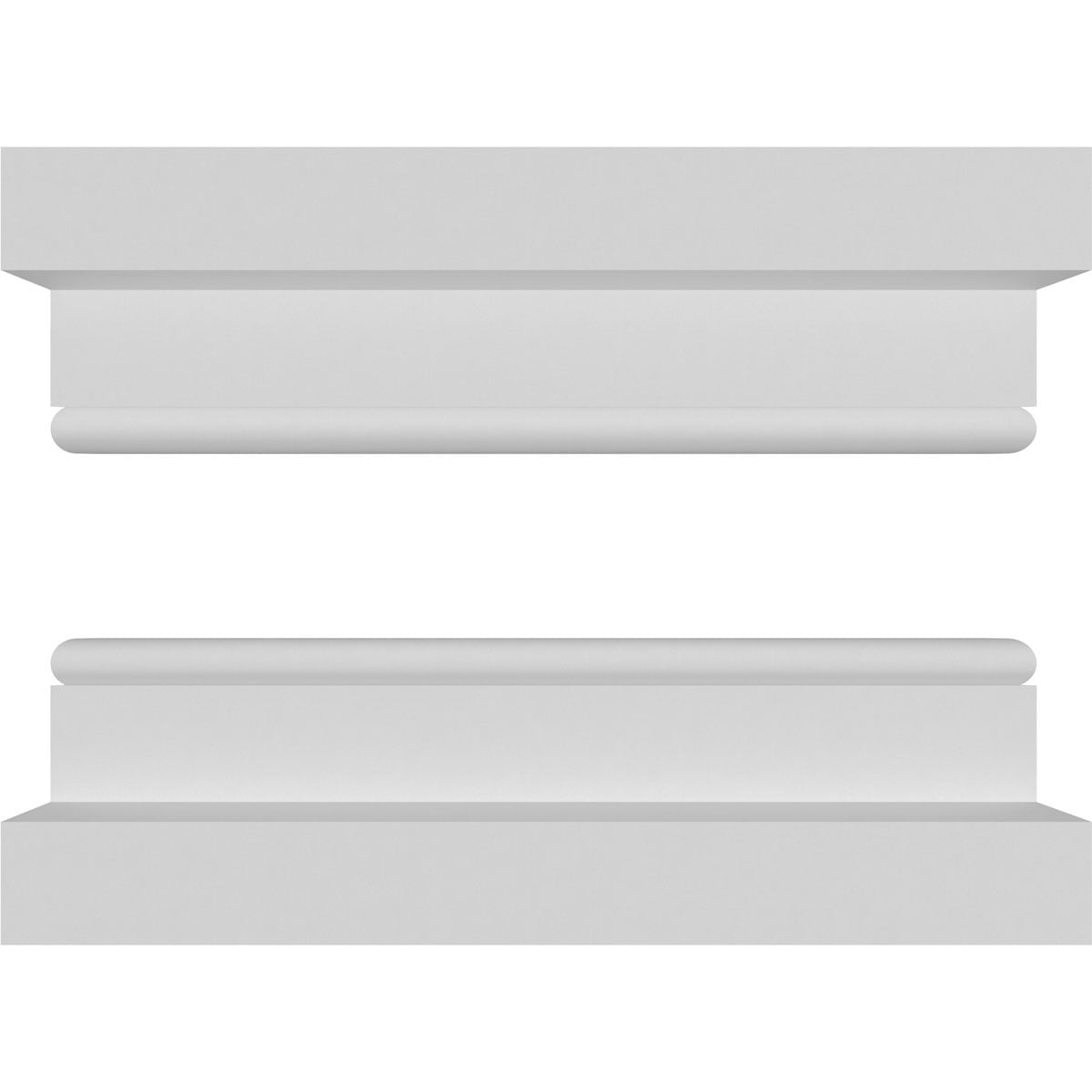 Ekena Millwork 8"W x 9'H Craftsman Classic Square Non-Tapered, Recessed Panel PVC Column Kit, Prairie Capital & Prairie Base