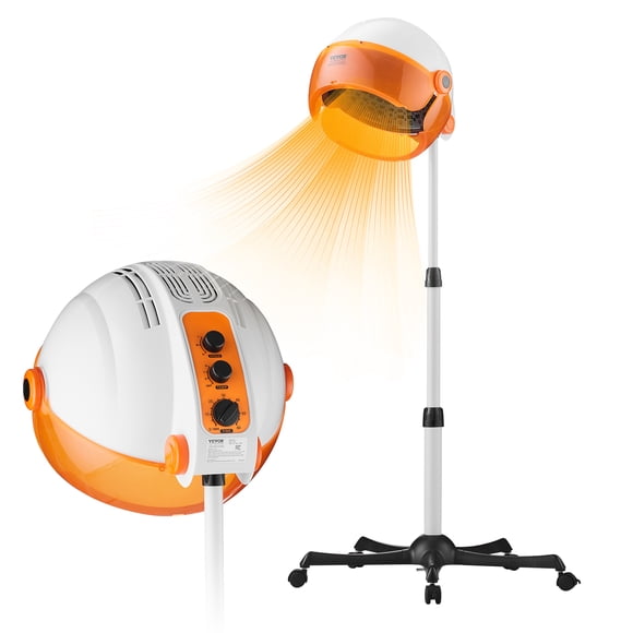 VEVOR Professional Hooded Dryer, 1875W High-Power Bonnet Hair Dryer, Sit Under Hair Dryer with Timer, 3 Temp Settings & Wind Speed