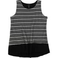 thumbnail image 1 of Alfani Blusa de punto Hi-Lo para mujer, negro, grande, 1 of 1