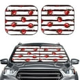 thumbnail image 2 of Naloa Ladybugs on Black and White Striped1 Print 2-Piece Windshield Sunshade,Foldable Car Front Window Sun Shades,for Most Sedans SUV Truck-Medium, 2 of 6