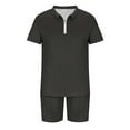 thumbnail image 5 of Men's 2 Piece Short Sets Outfits Polos Shirt and Shorts Set Solid Color Outfits Summer Casual Short Sleeve Polos Suit for Men Tracksuit, 5 of 5