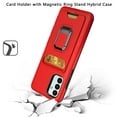 thumbnail image 4 of For Samsung Galaxy A13 5G S136DL Card Holder Ring Stand Cover Cell Phone Case + Tempered Glass - Red, 4 of 5