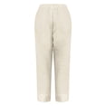 thumbnail image 7 of Kaemgyyd Women's Pants Cotton Linen High Waist Ankle Length Pants Lightweight Side Slit Straight Leg Beach Vaction Clothes, 7 of 7