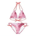 thumbnail image 2 of Pretty in Pink: Marble Strappy Bikini Set, Cute and Trendy Swimwear, 2 of 9