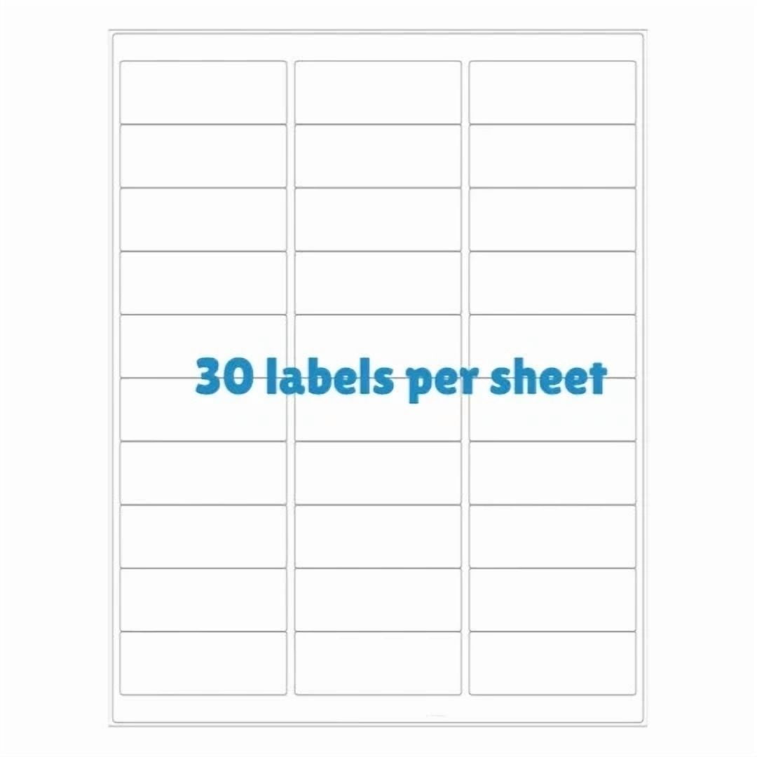 CRESTIN- 100 Sheet Address Labels Self-Adhesive For Laser & Inkjet 30 Up 1 X 2.63
