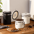 thumbnail image 5 of Coffee Canister Airtight Bean Container with Date Tracker Stainless Steel Kitchen Storage Box 1.8L White, 5 of 6