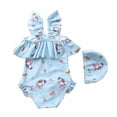 thumbnail image 3 of BULLPIANO Toddler Baby Girls 2 Piece Bikini Set Bathing Suit Sleeveless One-Piece Swimwear with Hat Beach Bathing Suit for Vacation, Size 2-3 Years, 3 of 4
