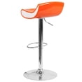 thumbnail image 4 of Orange/White Adjustable Height Plastic Barstool, Chrome Base, 4 of 5