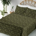 thumbnail image 3 of Ambesonne Forest Fitted & Flat Sheet with Shams 4 Pcs Set, Minimalist Branches Leaves, King, Pale Green and Evergreen, 3 of 5