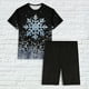 thumbnail image 5 of Puntoco Pijamas para mujer Conjunto de camiseta y pantalones cortos de manga corta con cuello redondo y estampado navideño para mujer Ropa para estar en casa, 5 of 5