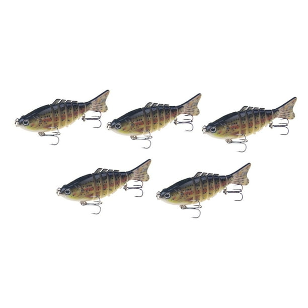 5 señuelos de pesca Swimbaits realistas de superficie, duros y crankbaits para bagres, crappies, salmones, lubinas y luciopercas.