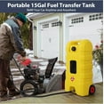 thumbnail image 3 of 15 Gallon Fuel Caddy Portable Fuel Transfer Tank with LE Siphon Pump & 10ft Delivery Hose – Diesel & Gasoline Fuel Tank On Wheels for Cars, Lawn Mowers, ATVs & Boats - Yellow, 3 of 7