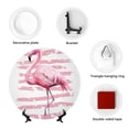 thumbnail image 4 of Wukai Flamingo Print Decorative Plate for Display,Bone China Decorative Plate, Ceramic Dinner Plate with Stand, Vertical Ceramic Plate-6in, 4 of 6